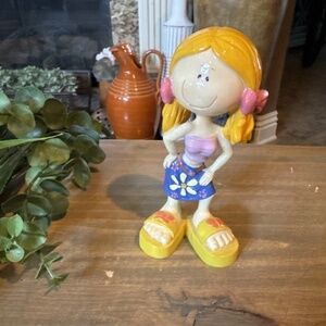 Vintage Koolitz Whimsical Girl 5” Resin Statue Figure